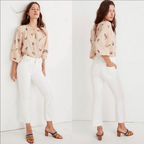 Madewell Denim - NWT Madewell Cali Demi boot cut white sz 28